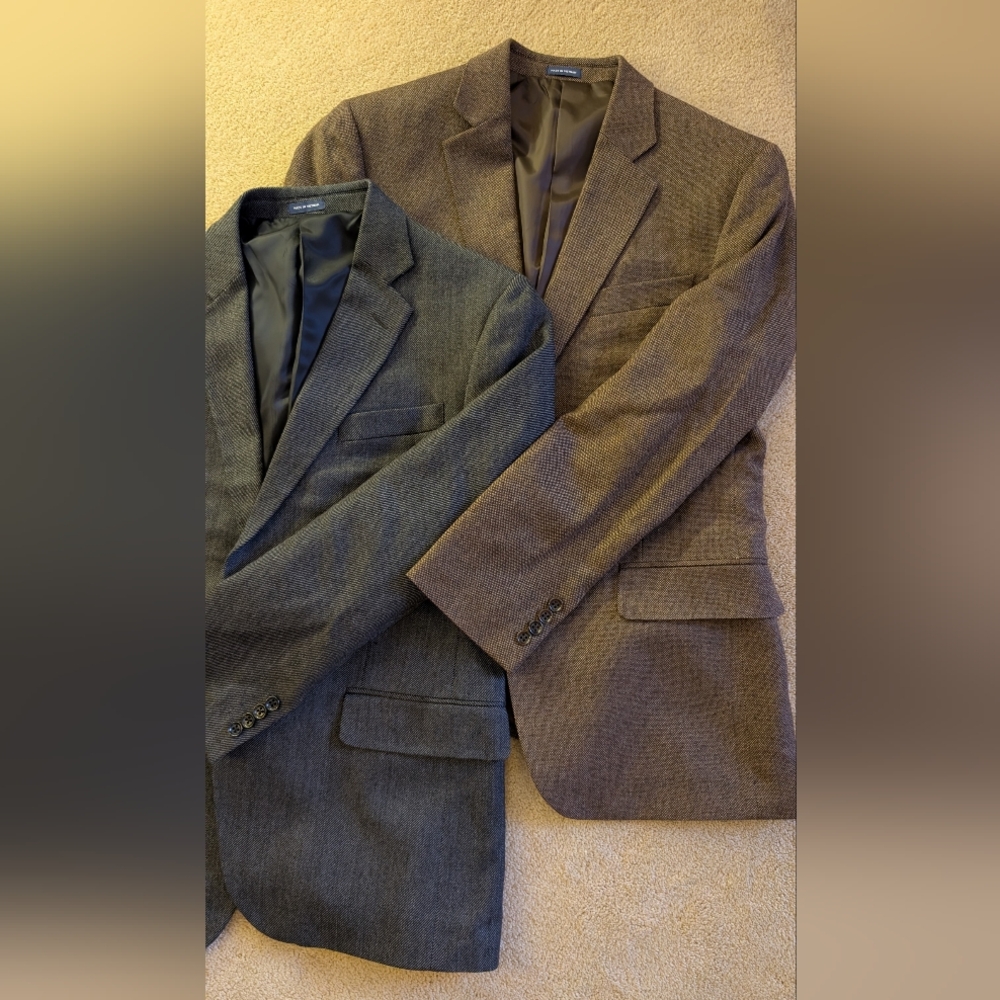 Stafford Men's Blazers in Dark Gray and Brown